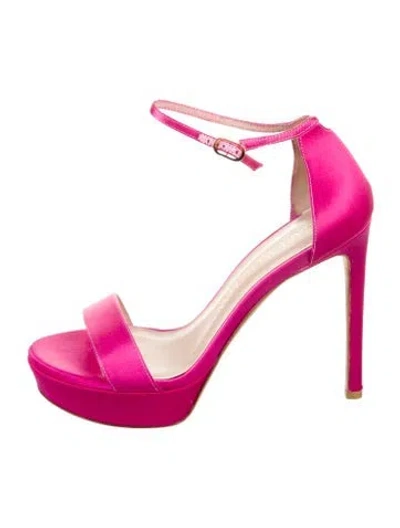 Pre-owned Stuart Weitzman Satin D'orsay Pumps In Pink
