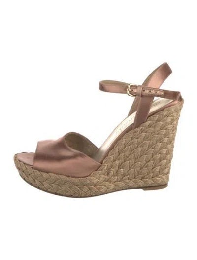 Pre-owned Stuart Weitzman Satin Espadrilles In Pink