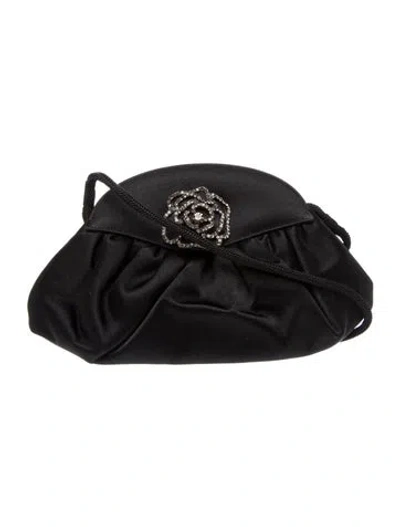 Pre-owned Stuart Weitzman Satin Evening Bag In Black
