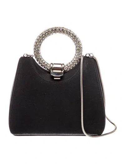 Pre-owned Stuart Weitzman Satin Minaudière In Black