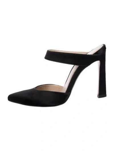 Pre-owned Stuart Weitzman Satin Mules In Blue