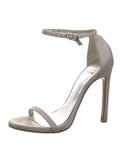 Pre-owned Stuart Weitzman Satin Sandals In Black