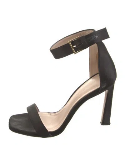 Pre-owned Stuart Weitzman Satin Sandals In Black