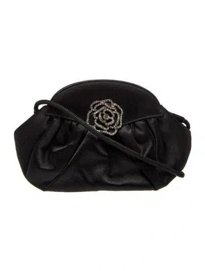 Pre-owned Stuart Weitzman Satin Shoulder Bag In Black