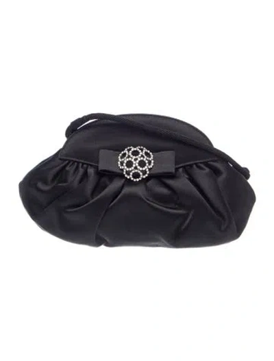 Pre-owned Stuart Weitzman Satin Shoulder Bag In Black