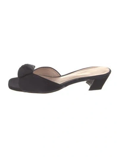 Pre-owned Stuart Weitzman Satin Slides In Blue