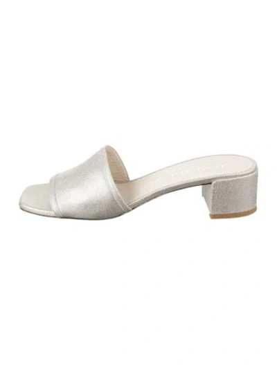 Pre-owned Stuart Weitzman Satin Slides In Multicolor