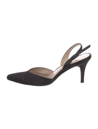 Pre-owned Stuart Weitzman Satin Slingback Pumps In Black