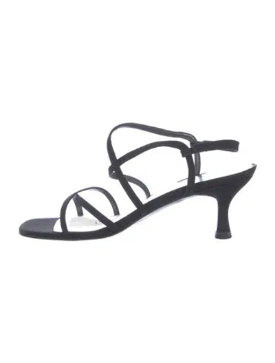 Pre-owned Stuart Weitzman Satin Slingback Sandals In Blue
