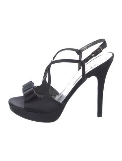 Pre-owned Stuart Weitzman Satin Slingback Sandals In Multi