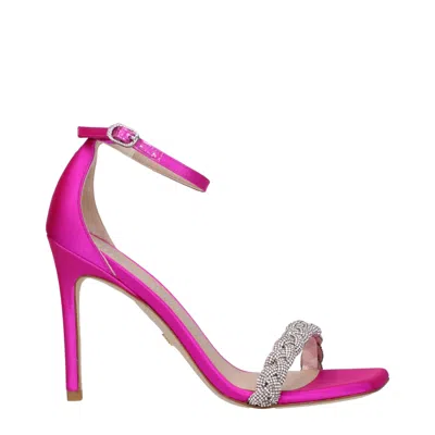 Stuart Weitzman Satin Stiletto Heel Women's Sandals In Pink