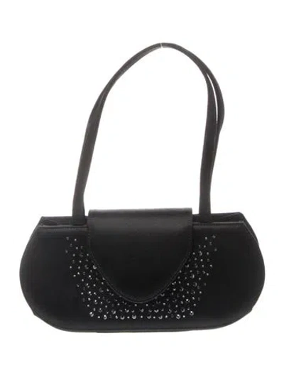 Pre-owned Stuart Weitzman Satin Top Handle Bag In Black