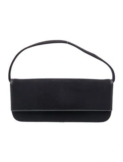 Pre-owned Stuart Weitzman Satin Top Handle Bag In Black