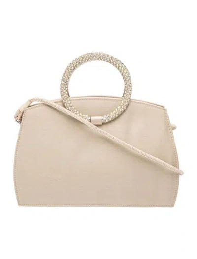 Pre-owned Stuart Weitzman Satin Top Handle Bag In Neutrals