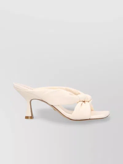 STUART WEITZMAN 'SCULPTED HEEL LEATHER SANDALS WITH KNOTTED DESIGN'