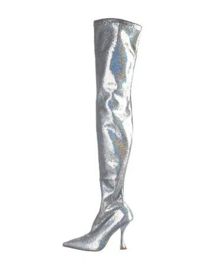 Pre-owned Stuart Weitzman Sequins Boots In Silver