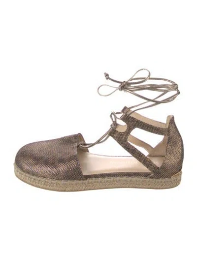 Pre-owned Stuart Weitzman Sequins Patterned Espadrilles In Silver