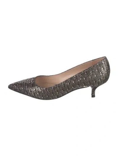 Pre-owned Stuart Weitzman Sequins Patterned Pumps In Black