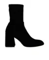 Stuart Weitzman Flareblock Womens Suede Pull On Ankle Boots In Black