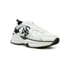 Stuart Weitzman Sh318 Black And White Calf Leather Sw Trainer In White