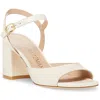 Stuart Weitzman Sh662 Womens Block Heel Man Made Ankle Strap In Seashell