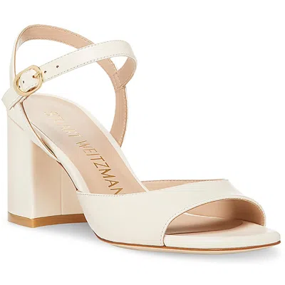 Stuart Weitzman Sh662 Womens Block Heel Man Made Ankle Strap In Seashell