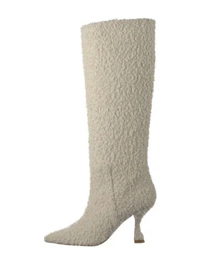 Pre-owned Stuart Weitzman Shearling Boots In White