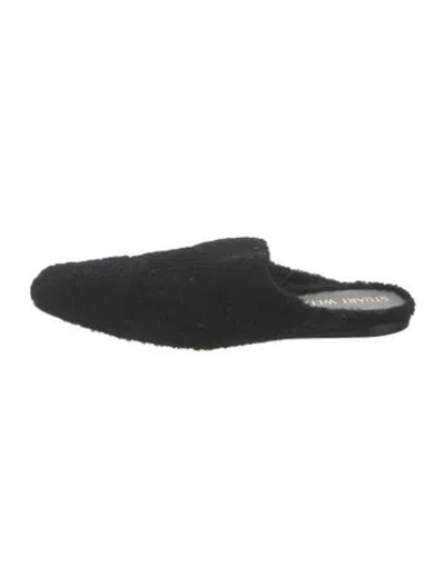 Pre-owned Stuart Weitzman Shearling Mules In Black