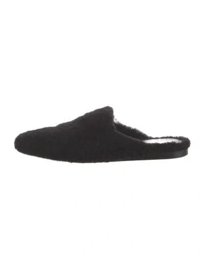 Pre-owned Stuart Weitzman Shearling Mules In Black