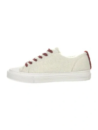 Pre-owned Stuart Weitzman Shearling Sneakers In Neutral
