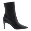 Stuart Weitzman 85 Stretch Bootie Ankle Leather Embroidery In Black