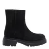 Stuart Weitzman Suede Ankle Boots Featuring Chunky Sole In Black