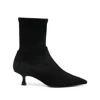 Stuart Weitzman Stuart Sculpt Pointy Toe Bootie 50 In Black