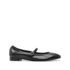 Stuart Weitzman Claris Leather Mary Jane Ballet Flats In Black