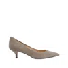 Stuart Weitzman Pointed Toe Suede Finish Pumps In Gray
