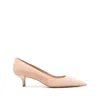 Stuart Weitzman Stuart Pointed Toe Kitten Heel Pumps In Neutrals