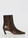 Stuart Weitzman Babette Snake-printed Leather Booties In Brown
