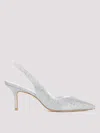 Stuart Weitzman Eva 75 Slingback Pumps In Silver