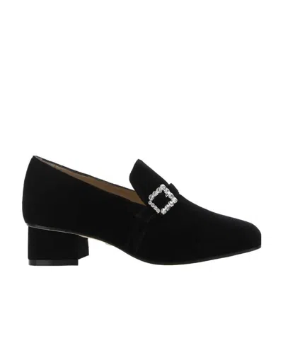 Stuart Weitzman Side Embellished-buckle Loafers In Black