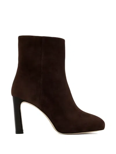 Stuart Weitzman Side-zip Ankle Boots In Brown