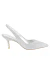 Stuart Weitzman Eva 75 Slingback Pumps In Silver