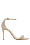Stuart Weitzman Nudistcurve Glitter Ankle-strap Sandals