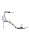 Stuart Weitzman Silver Open Toe Heels