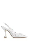 Stuart Weitzman Glam Xcurve Crystal Slingback Pumps In Silver