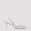 Stuart Weitzman Eva 75 Slingback Pumps In Silver