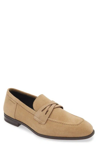 Stuart Weitzman Men's Simon Suede Crisscross Penny Loafers In Beige