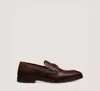 Stuart Weitzman Men's Simon Crisscross Leather Penny Loafers In Brown