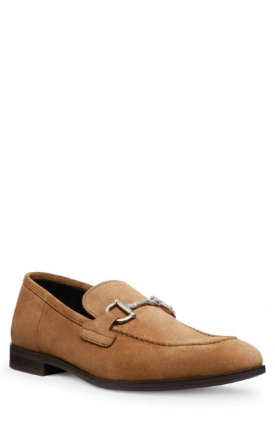 Stuart Weitzman Men's Aurelio Nubuck Twisted Bit Loafers In Camel