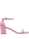 Stuart Weitzman Simple Heart Crystal-heart-embellished Sandals In Multi