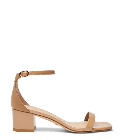 Stuart Weitzman Leather Sandals In Beige